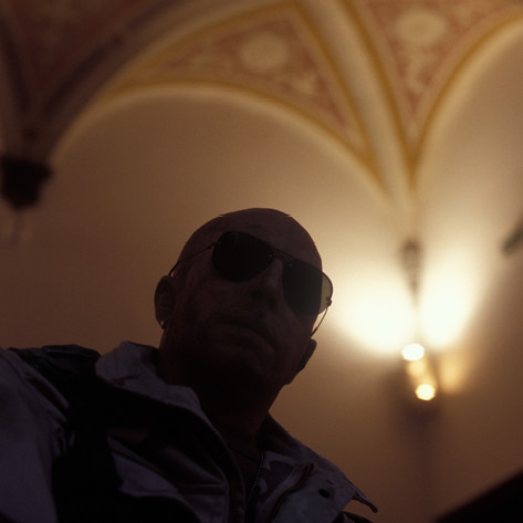 Foreign body installed beneath the vaulted ceiling of the Palazzo