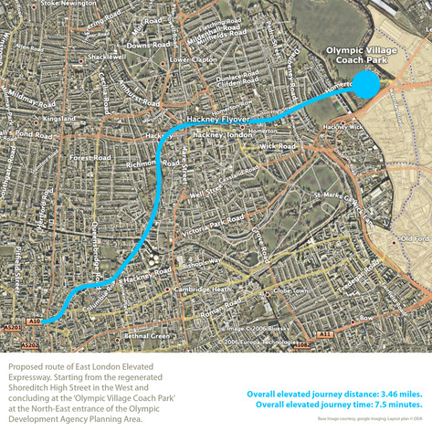 Map with overlay of fictional roads project